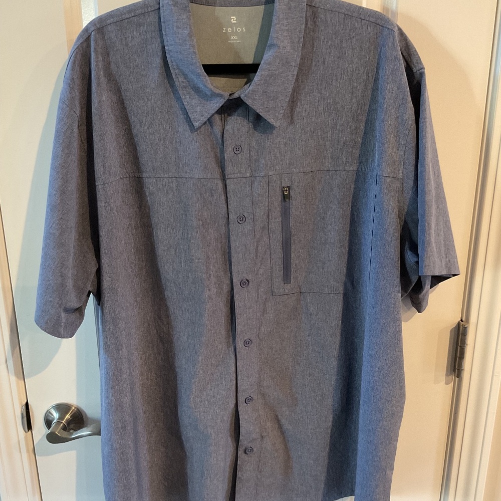 Zelos Short Sleeve Hybrid Shirt - XXL - Blue Eve